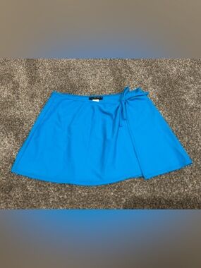 LaBlanca Swim Skirt Coverup Bright Blue Wrap Skirt Size Large Modest